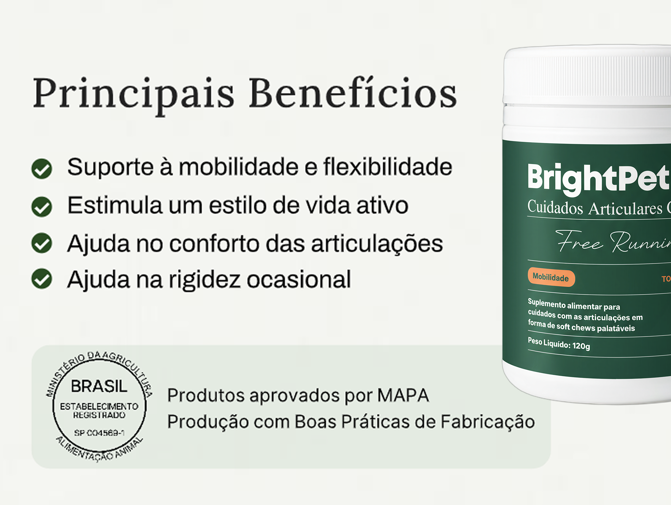 Brightpet Mobilidade: Suplemento Alimentar Para Articulação