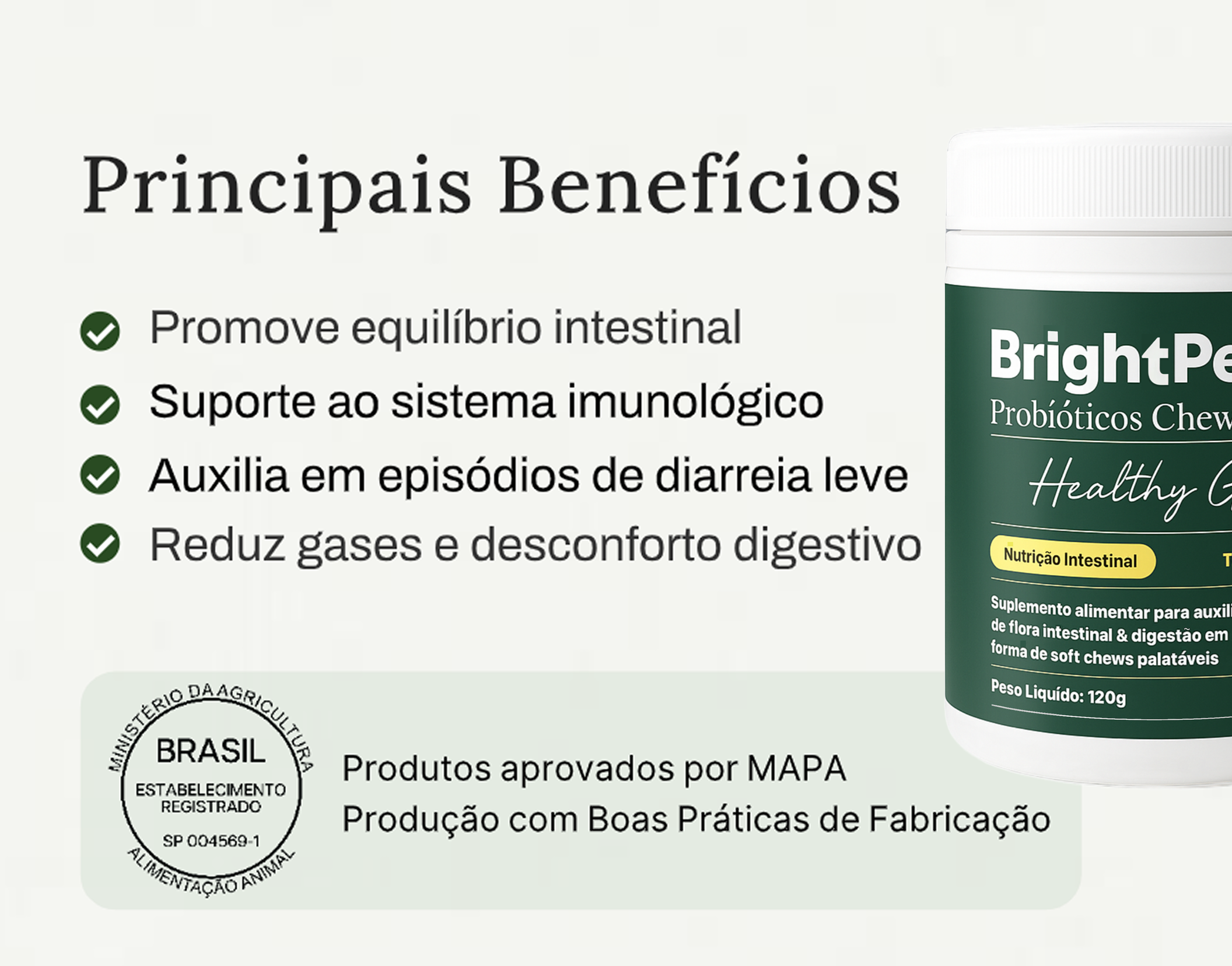 Probióticos para cães – Suplemento alimentar para auxilio flora intestinal & digestão