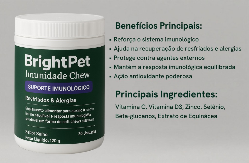 BrightPet Suporte Imunológico Para Cães: Auxílio Do Sistema