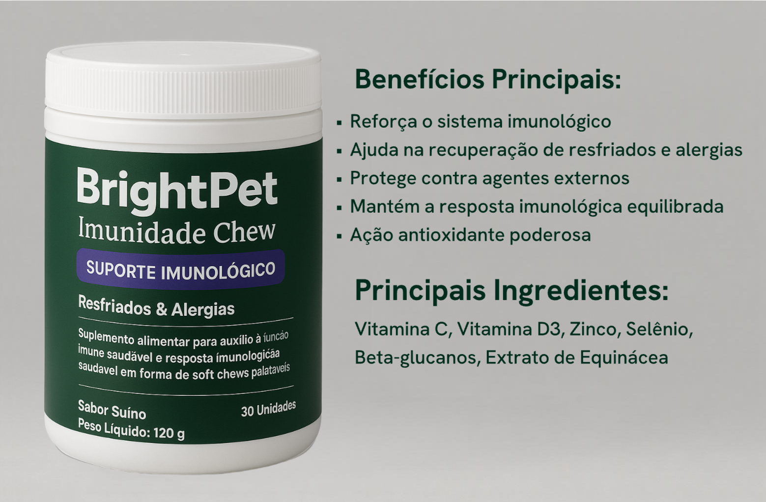 BrightPet Suporte Imunológico Para Cães: Auxílio Do Sistema